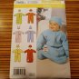 1565 SIMPLICITY sewing pattern Baby Infant Bunting Romper Hat SZ XXS-S NB-6M New