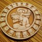 Mayan Zodiac Astrological Calendar Burnt Clay Plaque by Renato Dorfman 4.5" Vtg