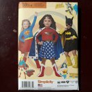 Simplicity 1035 Sewing Pattern Wonder Woman Super Girl Batgirl Size 3-8 Costume Sewing Pattern