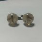 Vintage Yellow Brown Acrylic Fly Fishing Hook Cufflinks With Gold Flake Brass