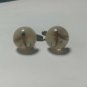 Vintage Yellow Brown Acrylic Fly Fishing Hook Cufflinks With Gold Flake Brass