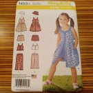 SIMPLICITY PATTERN 1453 GIRLS DRESS TOP PANTS HAT SHORTS SEWING SIZE 3-8 NEW