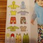 1566 SIMPLICITY sewing pattern Baby Overalls Jacket Vest Pants Shirt Hat SzXXS-L