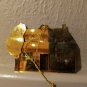 Vintage Christmas Ornament Brass Village House Painted Signed Emmet Bicycle 3D