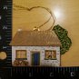 Vintage Christmas Ornament Brass Village House Painted Signed Emmet Bicycle 3D