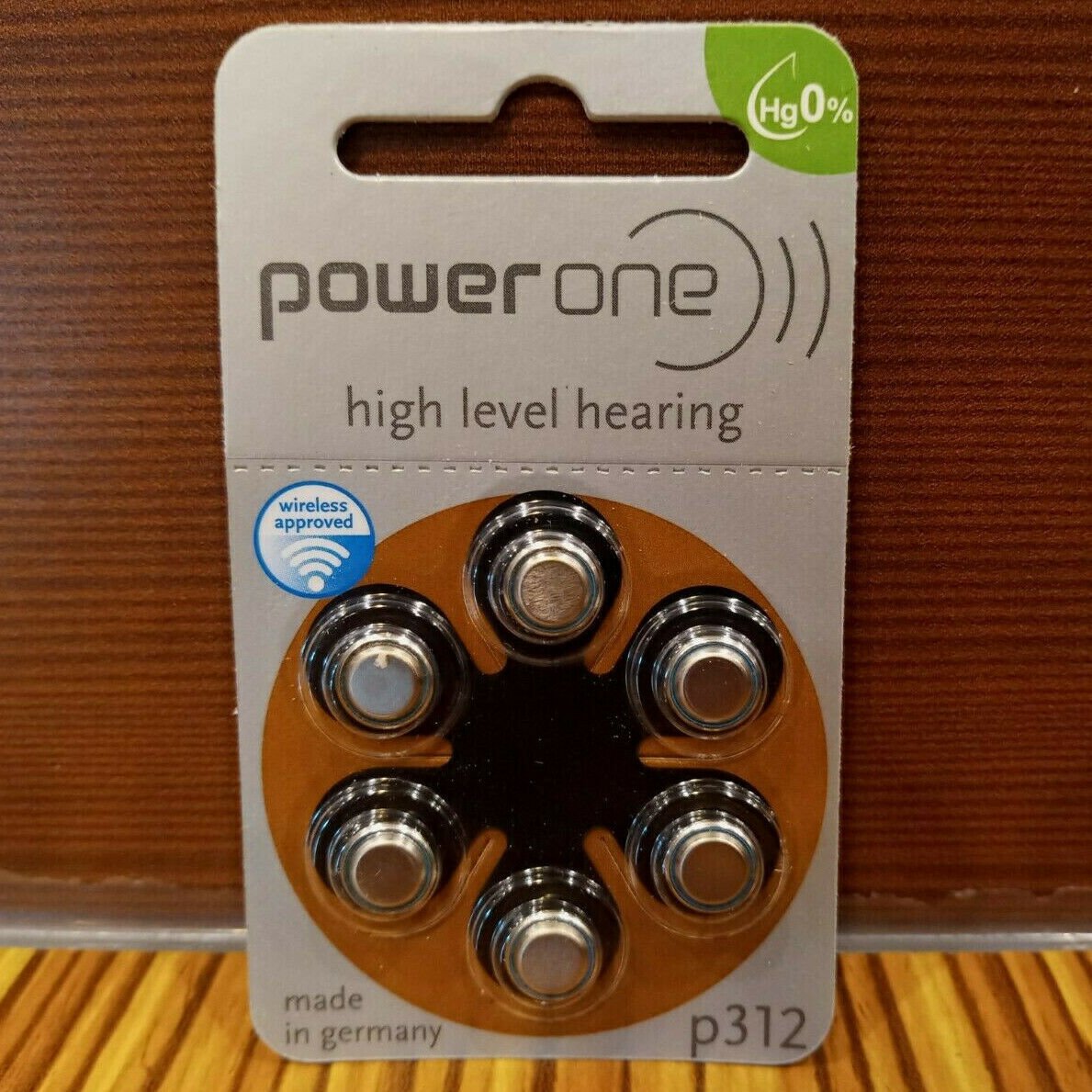 Power One Zinc Air High Level Hearing Batteries 6 Pk PR41/P312 1.4V Exp 07/2022