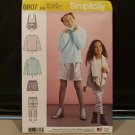 Simplicity 8807 Girls Stylish Modern Vest Skirt Knit Top Leggings Size7-14 Uncut