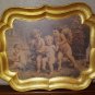 Vintage Florentine Italy Ornate Tray Rectangle Gold Leaf Guilt Classical Cherubs