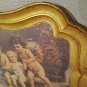 Vintage Florentine Italy Ornate Tray Rectangle Gold Leaf Guilt Classical Cherubs