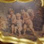 Vintage Florentine Italy Ornate Tray Rectangle Gold Leaf Guilt Classical Cherubs
