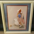 Vintage Child with Dog Patriotic Home Interiors Print By June Kolarich July 4th