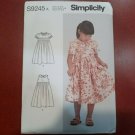 Simplicity Sewing Pattern S9245 Girls Dress Size 3-8 Medium Bodice 3 Sleeves NEW