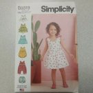 Simplicity S9319 Criss-Cross Top Dress Romper Panties Bloomers Size 1/2,1,2,3,4