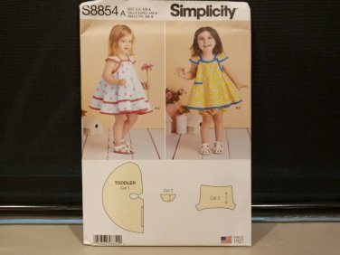 Simplicity S8854 Toddlers' Pinafore & Panties Size 1/2-4 Pattern Bloomers Uncut