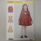 Simplicity S9026 Full Skirt Dress w Gathered Pockets & Appliques Sz 3,4,5,6,7,8