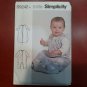 SIMPLICITY Sewing Pattern~9242 Baby Babies Infants Layette All-in-One xxs-l NEW