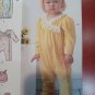 Simplicity 9283 Infants Knit Gathered Gown and Jumpsuit Hat and Booties Baby PJs