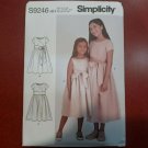 Girl's Dress Simplicity S9246 Party Church Special Dress Sash Sz. 3-6 NEW UNCUT