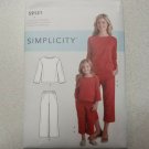 Simplicity S9121 MOMMY & ME Crop Tops & Capri Pants 6-24, Girls 3-8 UNCUT Uncut