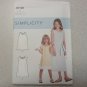 Simplicity Pattern S9120 Childrens Girls Simple Dress Tie Belt Shell Cap Sleeve
