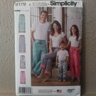 Simplicity 8179 Adult & Child Easy to Sew Pajama Pants Pattern XS-XL New/Uncut