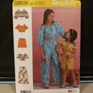 SIMPLICITY S8936 GIRL'S' SIZE 3-6 CROPPED TOPS, SHORTS, PANTS SEWING PATTERN