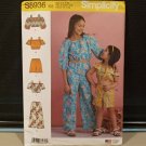 SIMPLICITY S8936 GIRL'S' SIZE 7-14 CROPPED TOPS, SHORTS, PANTS SEWING PATTERN
