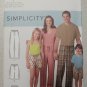 Simplicity S9127 Adult & Child Easy to Sew Pajama Pants Pattern XS-XL Family PJs