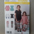 Girl's tunic top leggings dress Easy-to-sew Simplicity pattern 8105 size 7-14