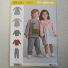 NEW SIMPLICITY SEW PATTERN S9023 TODDLERS BOY GIRL DRESS TOP & PANTS 1/2-4 UNCUT