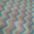Handmade Crocheted Vintage Pastel Chevron Baby Blanket Afghan Made with Love