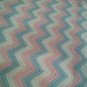 Handmade Crocheted Vintage Pastel Chevron Baby Blanket Afghan Made with Love