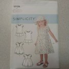 Simplicity S9126 Girl's Toddler Dresses Hats Sewing Pattern Sizes 6m,1,2 Uncut