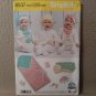 NEW SIMPLICITY SEWING PATTERN 8537 BABY HAT BOW MITTENS BIB BURP CLOTH BLANKET