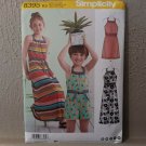 Simplicity 8395 Child Girls Halter Dress or Romper Size 7-14 New Uncut Pattern