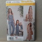 SIMPLICITY 8146  MISSES & GIRLS JUMPSUIT, SUNDRESS PATTERN SZ 3-8, XS-XL - UNCUT