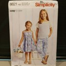 Simplicity 8621 Girls Dress Top Pants Knit Camisole Sewing Pattern Sz 7-14 Uncut
