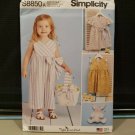 Simplicity- 8850 - Toddlers' Dress, Jumpsuit , Basket and Stuffed Toy Sz 1/2-4T