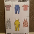 Simplicity Pattern 8660 Toddlers' Knit Top Pants Jumper Overalls 2 Sizes 1/2~4