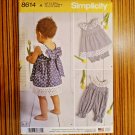 SIMPLICITY 8614 BABIES INFANT GIRL DRESS ROMPER PANTIES SEWING PATTERN XXS-L