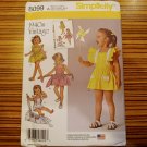 SIMPLICITY 8099 RETRO 40's TODDLER'S ROMPER BUTTON ON SKIRT Sewing Pattern 1/2-4