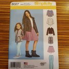 Simplicity 8027 Pattern Jacket Vest Skirt Top Leggings Girls Size 3 4 5 6 New