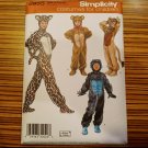 Simplicity 2855 Animal Jumpsuit Halloween Costume Pattern Children's Sz XS S M L