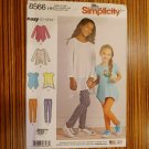 Simplicity 8566 Girl's Knit Tunic Leggings Sizes 3 4 5 6 Easy To Sewing Pattern