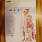 SIMPLICITY Sewing Pattern 9208 Child Girl Robe Cami Top Nightgown Short Pant 3-6