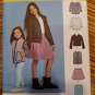 Simplicity 8027 Pattern Jacket Vest Skirt Top Leggings Girls Size 7 8 10 12 14