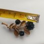 Elegant Vintage Gold Tone Black Rose & Pollinating Bee Brooch Pin Large 3 1/2"