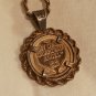 STERLING Vintage .999 Silver Coin Guardian Angel Pendant w/ Sterling Chain Bezel