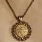 STERLING Vintage .999 Silver Coin Guardian Angel Pendant w/ Sterling Chain Bezel