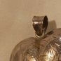 VTG Large Puffy Sterling Heart Engraved Etched Floral Design Pendant 3-D Ornate
